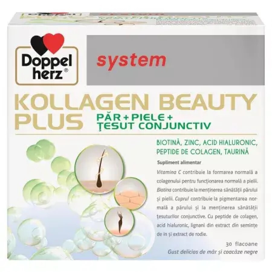 DOPPELHERZ System Kollagen Beauty Plus x 30 flacoane