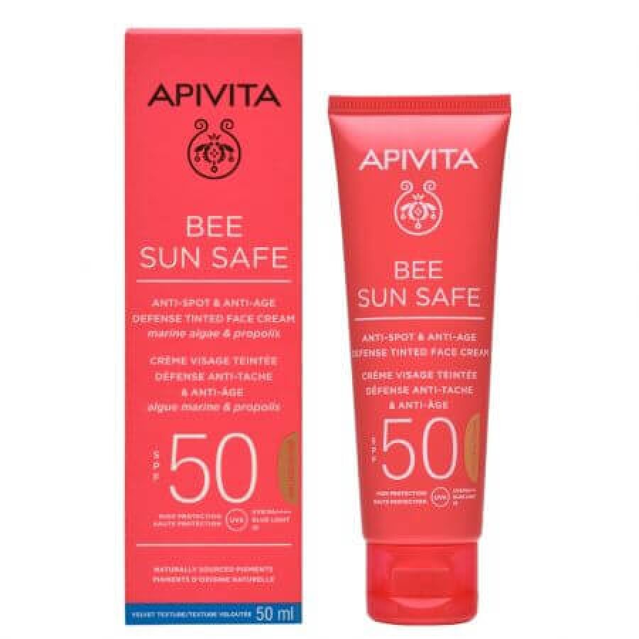 APIVITA Bee Sun Safe crema anti-pete coloranta gold SPF50+ x 50ml