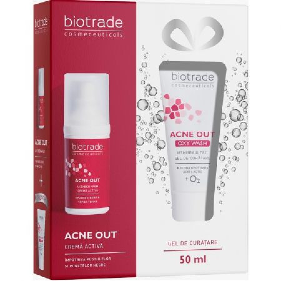BIOTRADE Acne Out Active cream + gel de curatare Pachet promotional