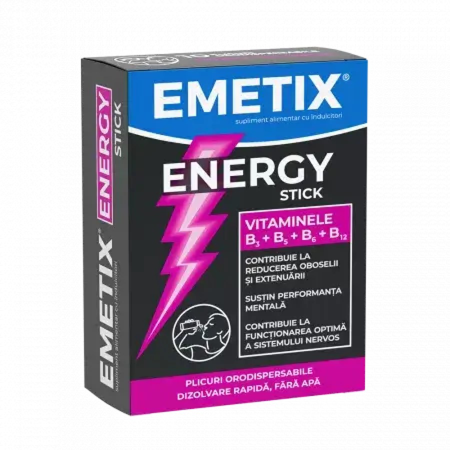 Emetix Energy stick x 10 plicuri orodispersabile