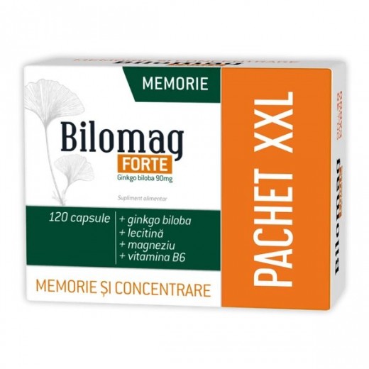 Bilomag Forte Memorie si concentrare x 120 capsule Pachet XXL