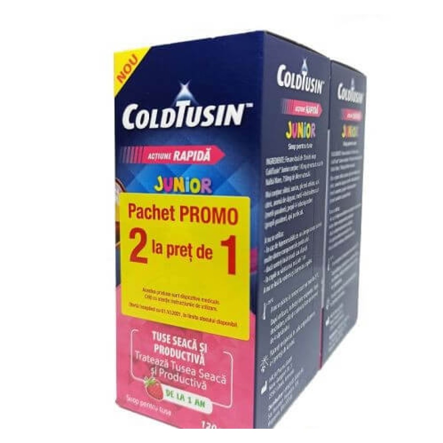 Coldtusin Junior sirop x 120 ml pachet 1+1