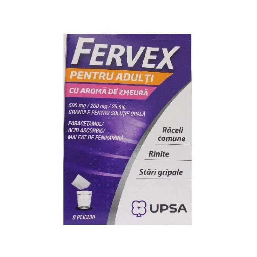 Fervex adulti zmeura x 8 plicuri