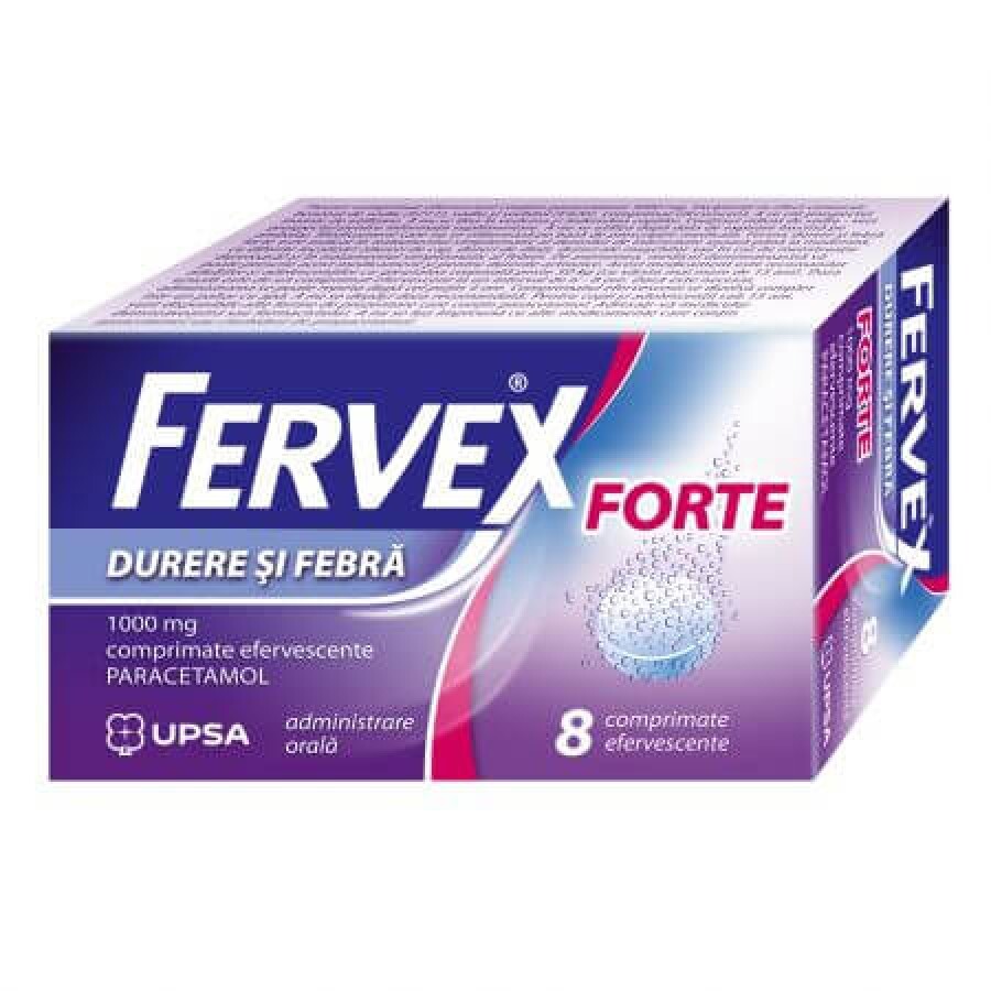 Fervex Durere si Febra Forte 1000mg x 8 comprimate efervescente