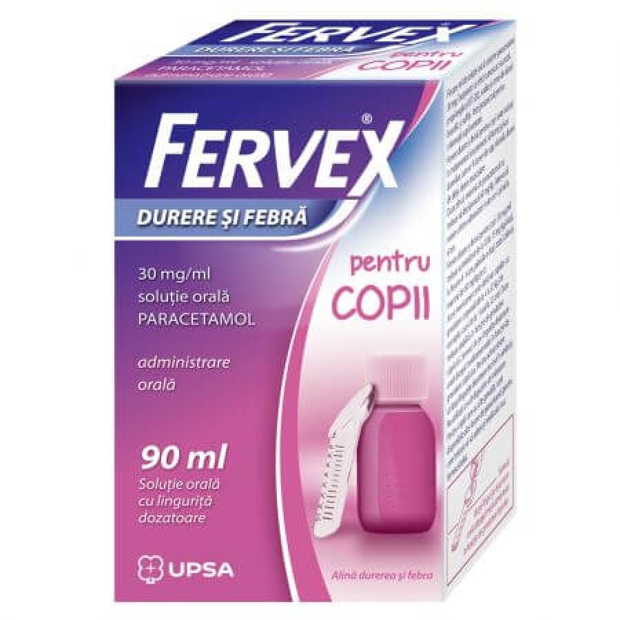 Fervex Durere si Febra pentru copii solutie orala 30mg/ml x 90ml