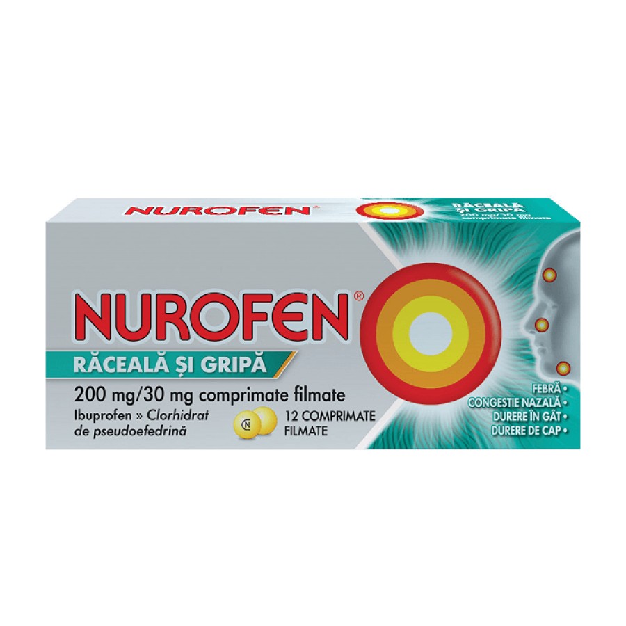 Nurofen raceala si gripa x 12 drajeuri