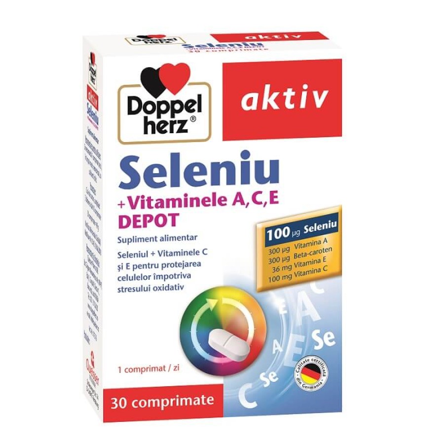 DOPPELHERZ Seleniu + Vit. A + C + E Depot x 30 comprimate