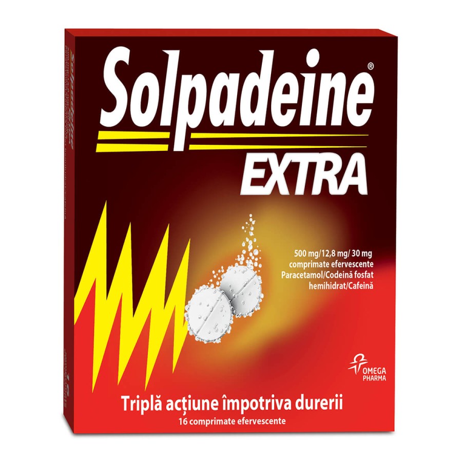 Solpadeine Extra 500mg/12.8mg/30mg x 16 comprimate efervescente