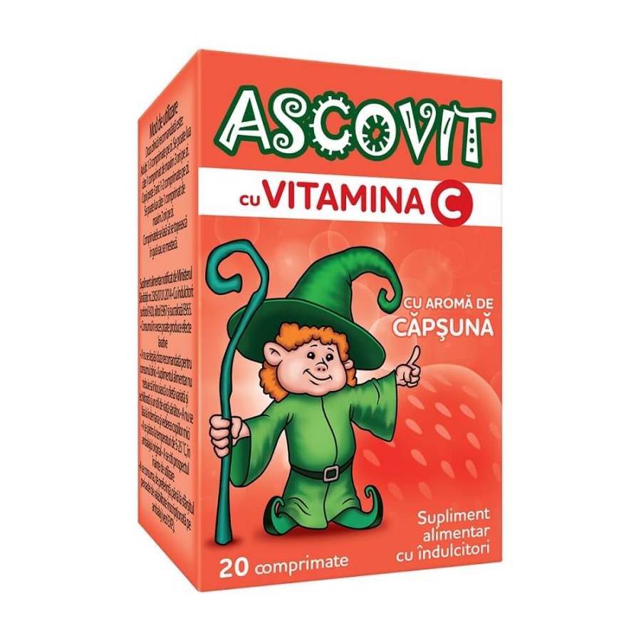 Ascovit 100mg capsuni x 20 comprimate