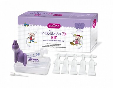 Nebianax kit pulverizator + 20 fiole solutie hipertona 3%