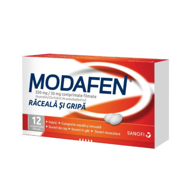 Modafen 200mg/30mg x 12 comprimate filmate