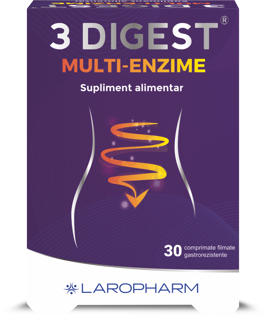 3 Digest Multi-Enzime x 30 comprimate filmate gastrorezistente