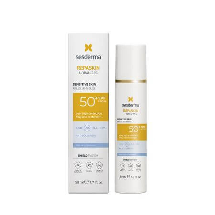 Sesderma Repaskin Urban 365 crema de fata pentru piele sensibila SPF50+ x 50ml