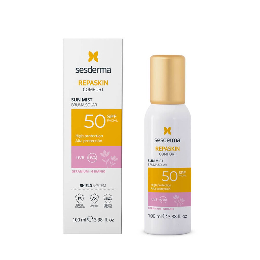 Sesderma Repaskin Mist cu protectie solara SPF50+ geranium x 100ml
