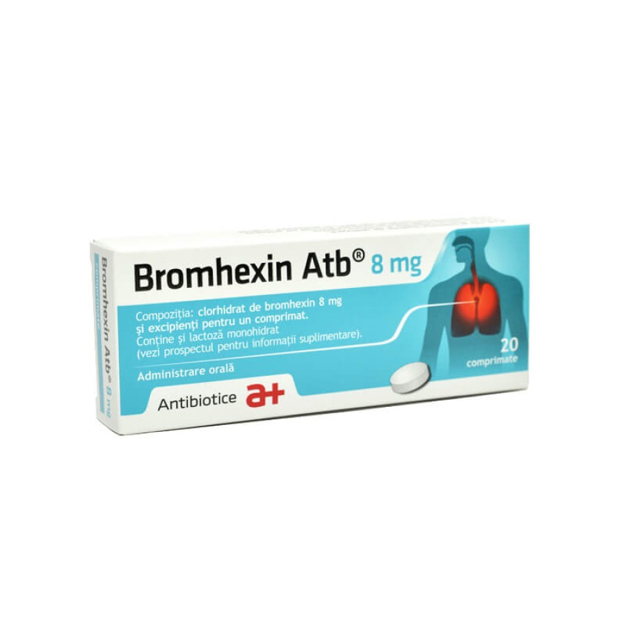 Bromhexin 8mg x 20 comprimate (Antibiotice)