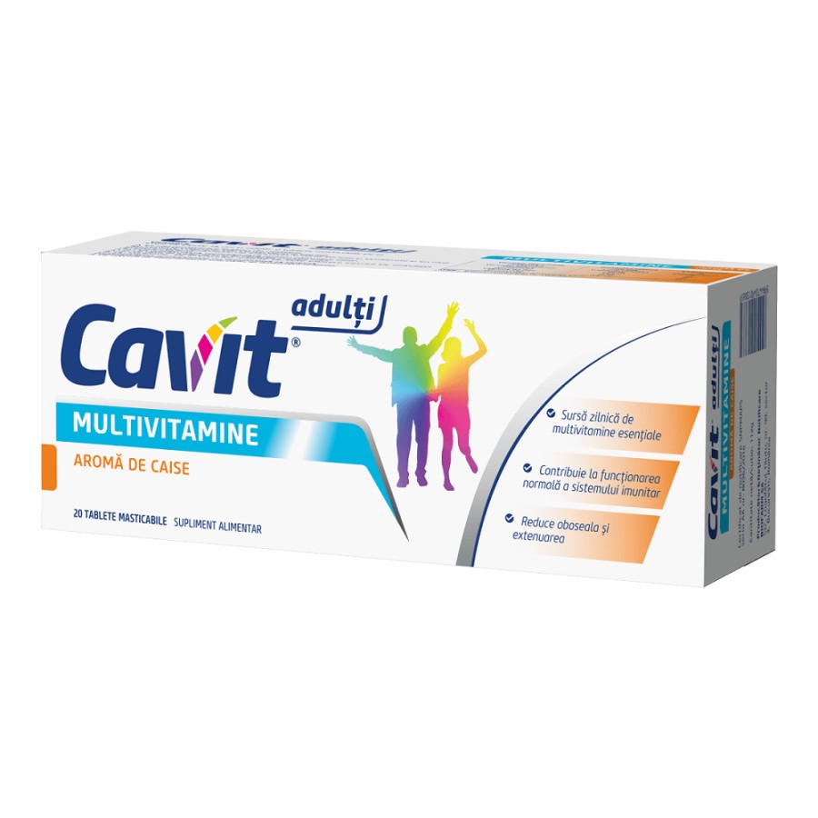 Cavit adulti luteina aroma caise x 20 tablete masticabile