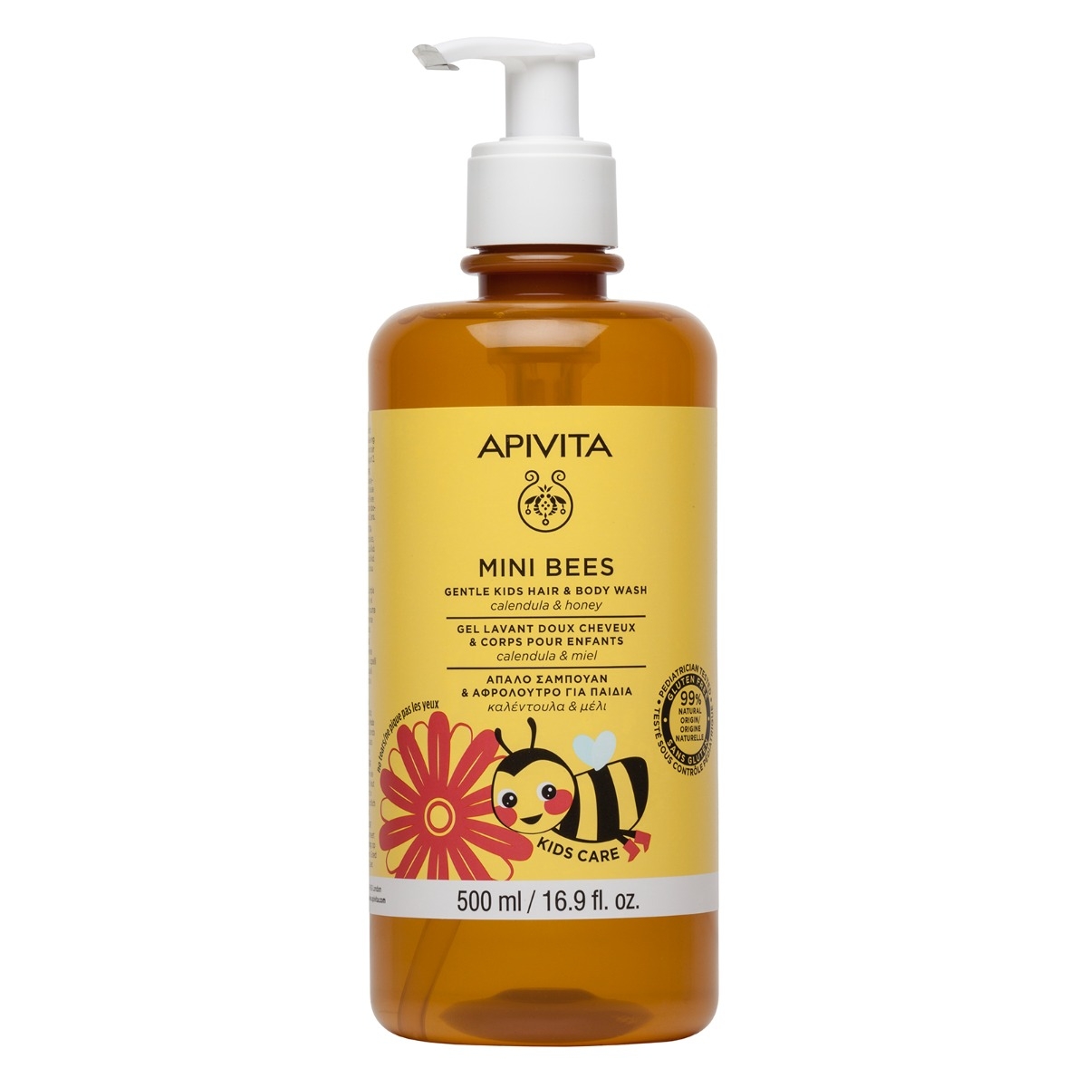 APIVITA Mini Bees Gel de spalare copii par si corp x 500ml