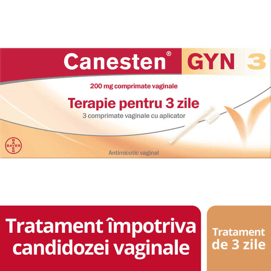 Canesten Gyn 3 200mg x 3 comprimate vaginale + aplicator