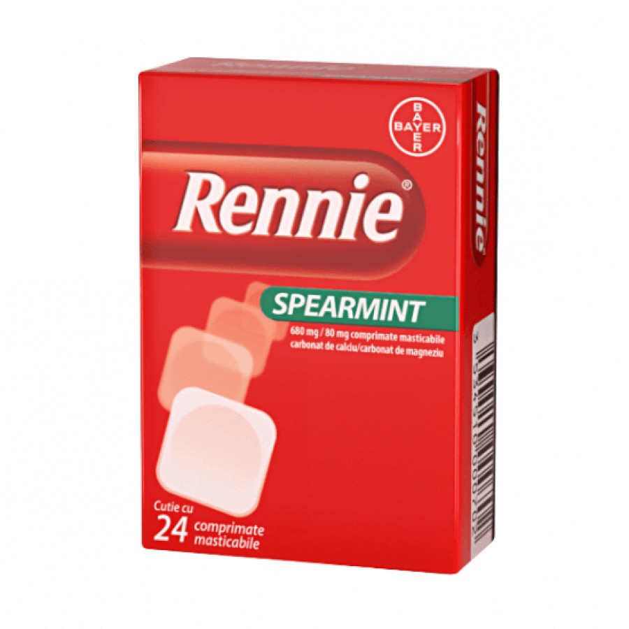 Rennie Spearmint x 24 comprimate masticabile