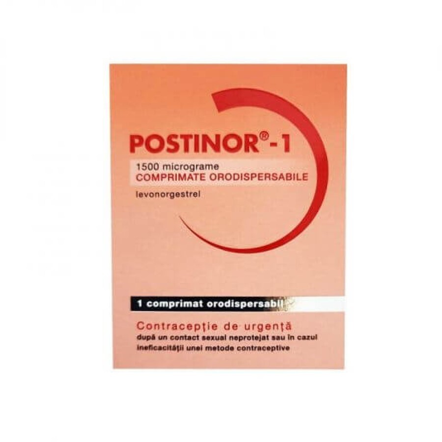 Postinor 1, 1500 micrograme x 1 comprimat