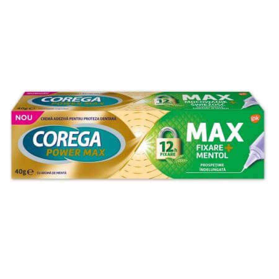 Corega crema adeziva Max fixare + menthol x 40g