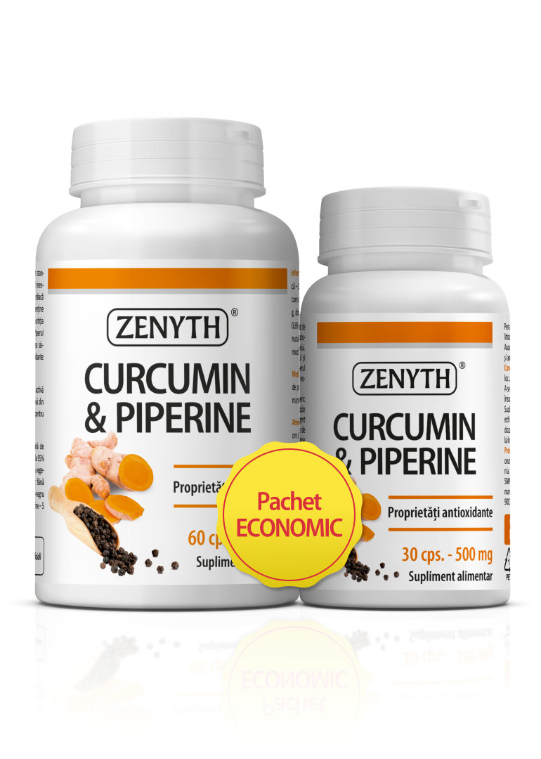 Curcumin - Piperine 500mg x 60 + 30 capsule (Zenyth) Pachet promotional