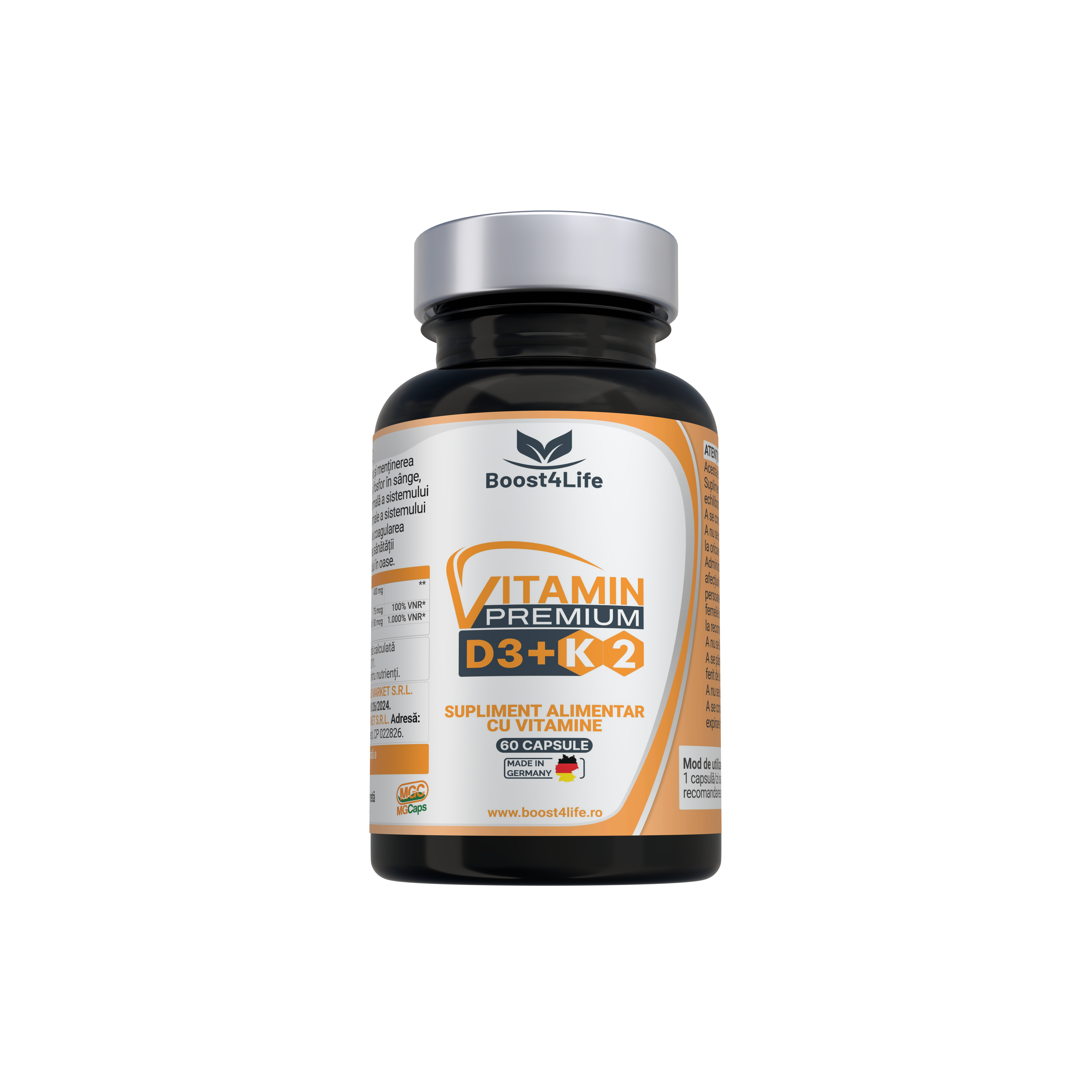 Boost4Life Vitamina D3+K2 Premium 2000UI x 60cps