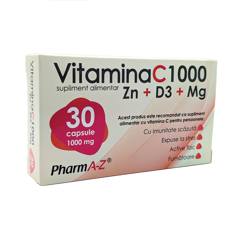 Vitamina C 1000mg Zn + D3 + Mg x 30 capsule (Pharma A-Z)