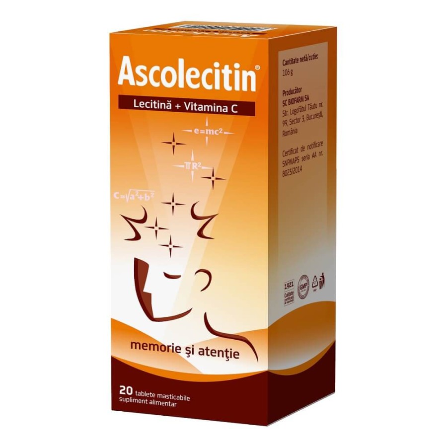 Ascolecitina x 20 tablete masticabile