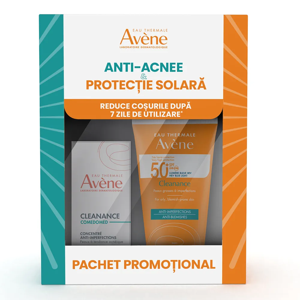 AVENE Cleanance Comedomed 30ml + Triasorb x 50ml SPF50+ pachet promotional