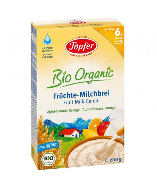 Topfer cereale gris + lapte + fructe 6luni x 200g