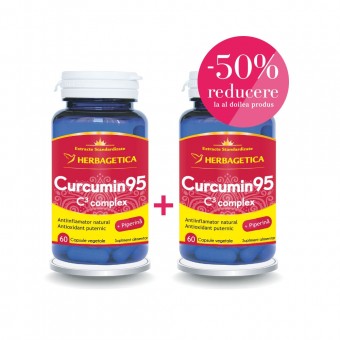 HERBAGETICA Curcumin C3 Complex x 60cps + 60cps - 50%cadou