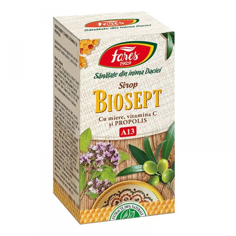 Biosept miere + vit C + propolis sirop x 100ml (Fares)