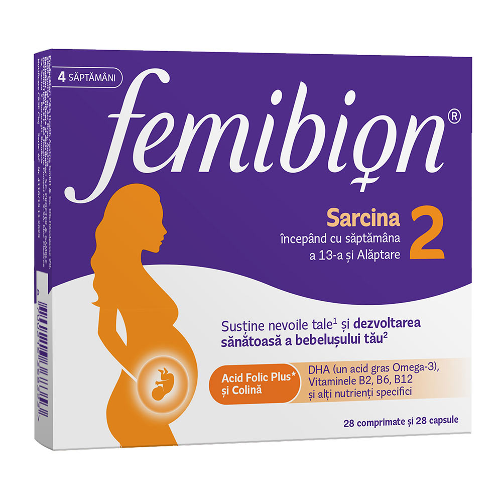 Femibion 2 - Sarcină și Alăptare x 28 comprimate filmate + 28 de capsule