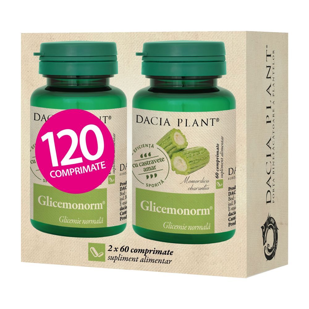 Glicemonorm x 60 capsule 1+1 cadou (DaciaPlant)
