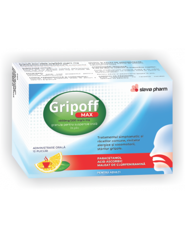 Gripoff max 1000mg granule x 10 plicuri