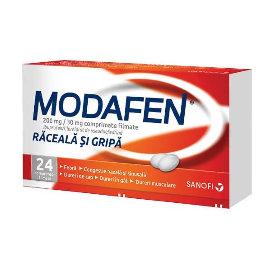 Modafen Raceala si gripa x 24 comprimate