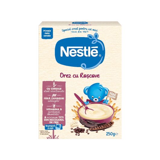NESTLE Cereale orez + roscove fara gluten x 250g