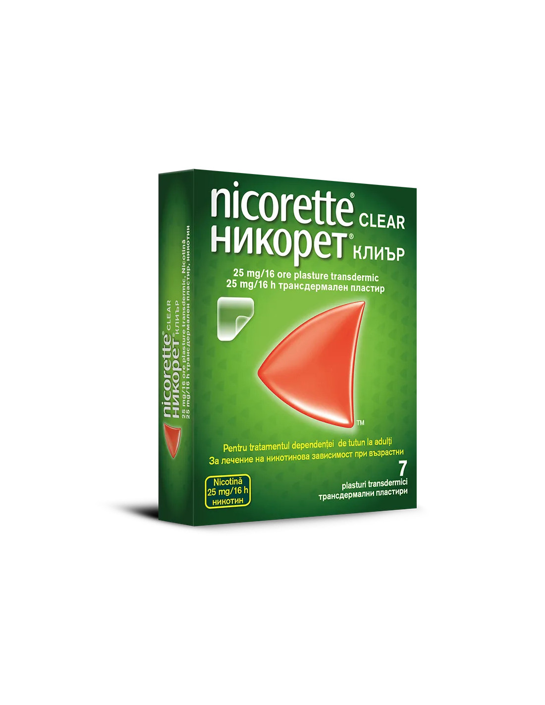 Nicorette Clear 25mg/16h x 7 plasturi transdermici