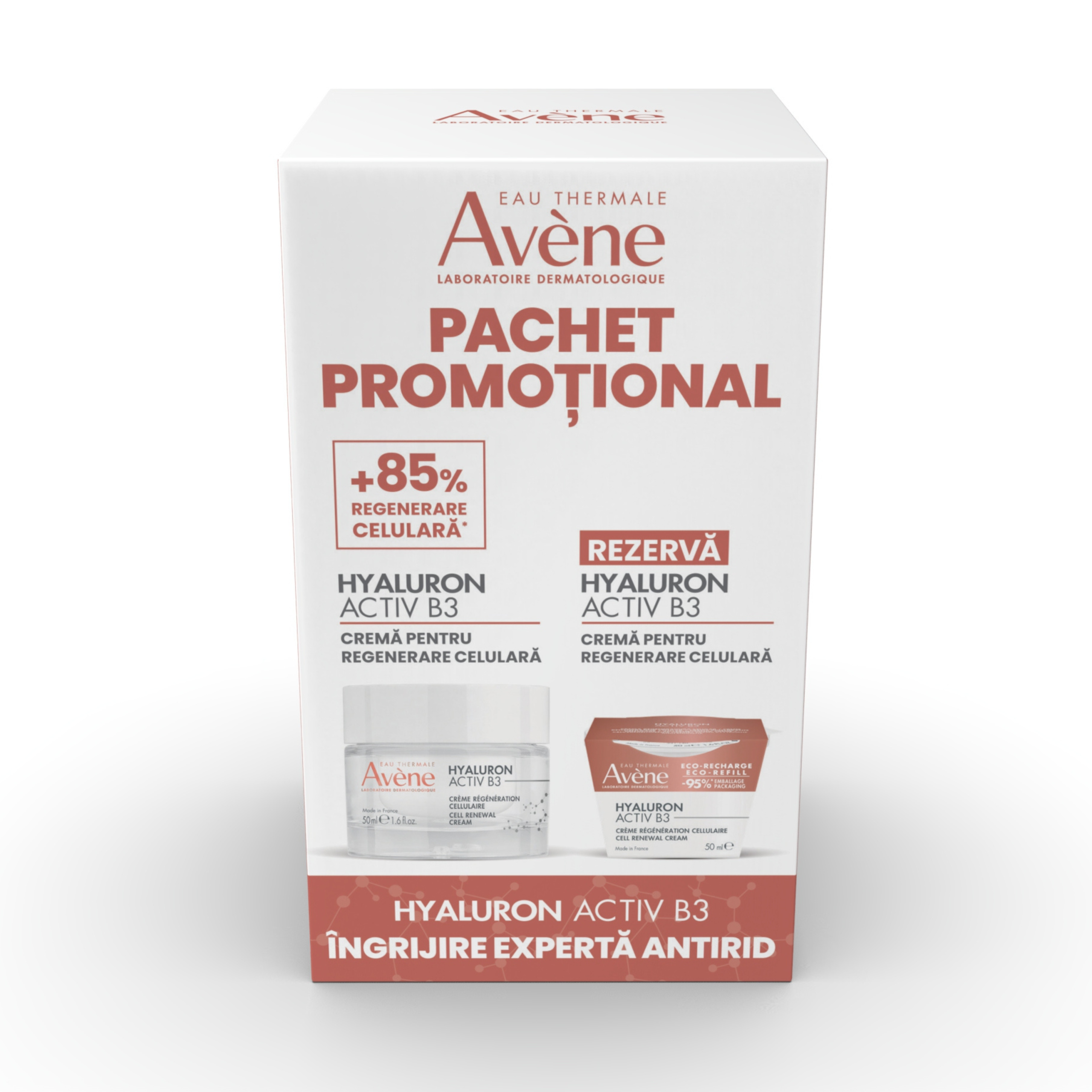 AVENE Hyaluron activ B3 crema regenerare celulara x 50ml + rezerva promo