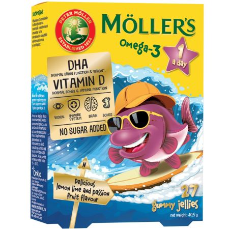 MOLLER'S Omega3 lemon lime passion fruit x 27 pestisori gumati