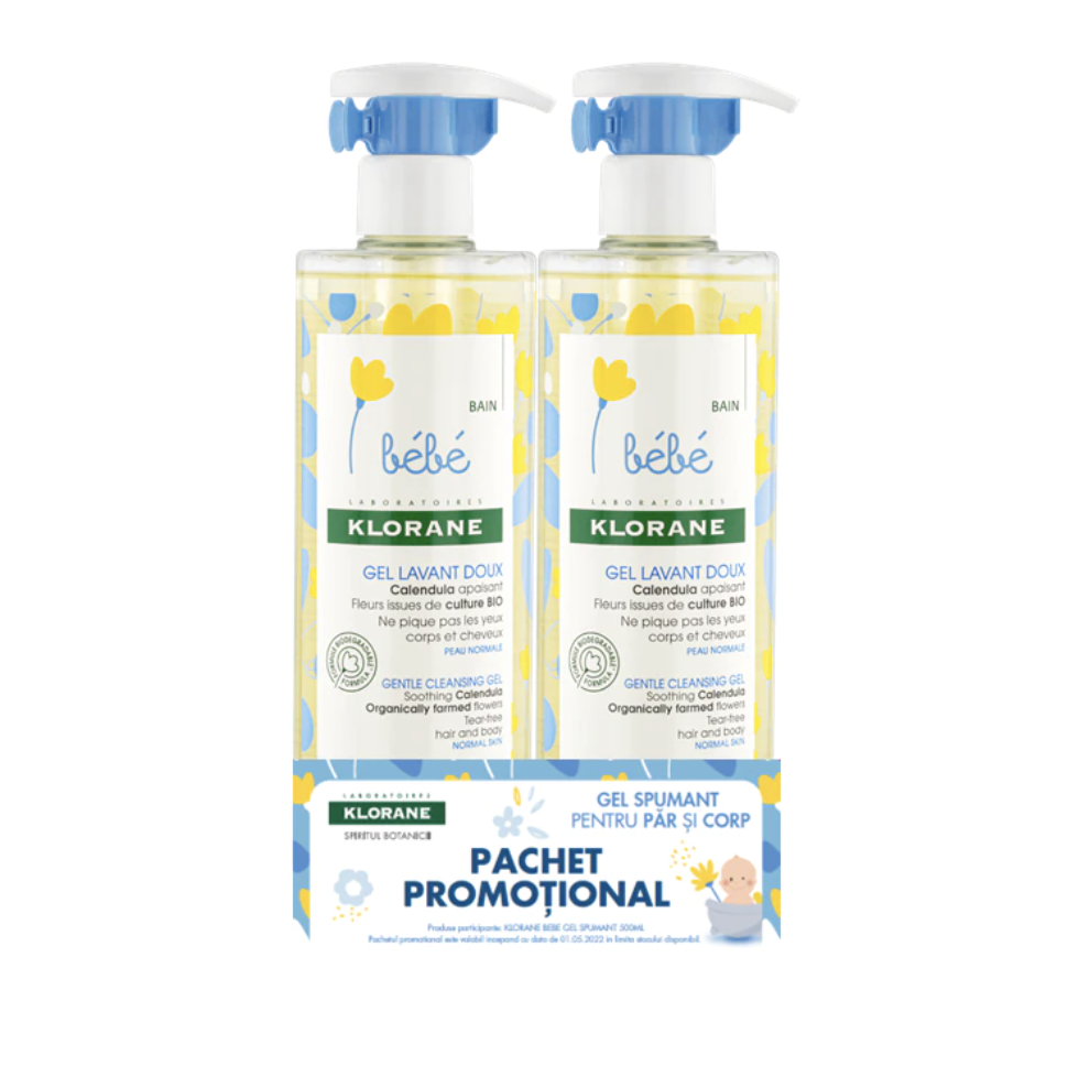 KLORANE BEBE gel spumant x 500ml 1+1 pachet promotional