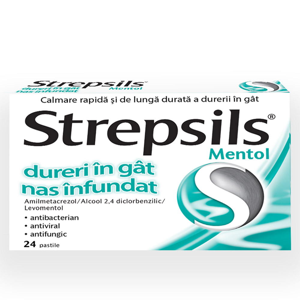 Strepsils Mentol x 24 comprimate