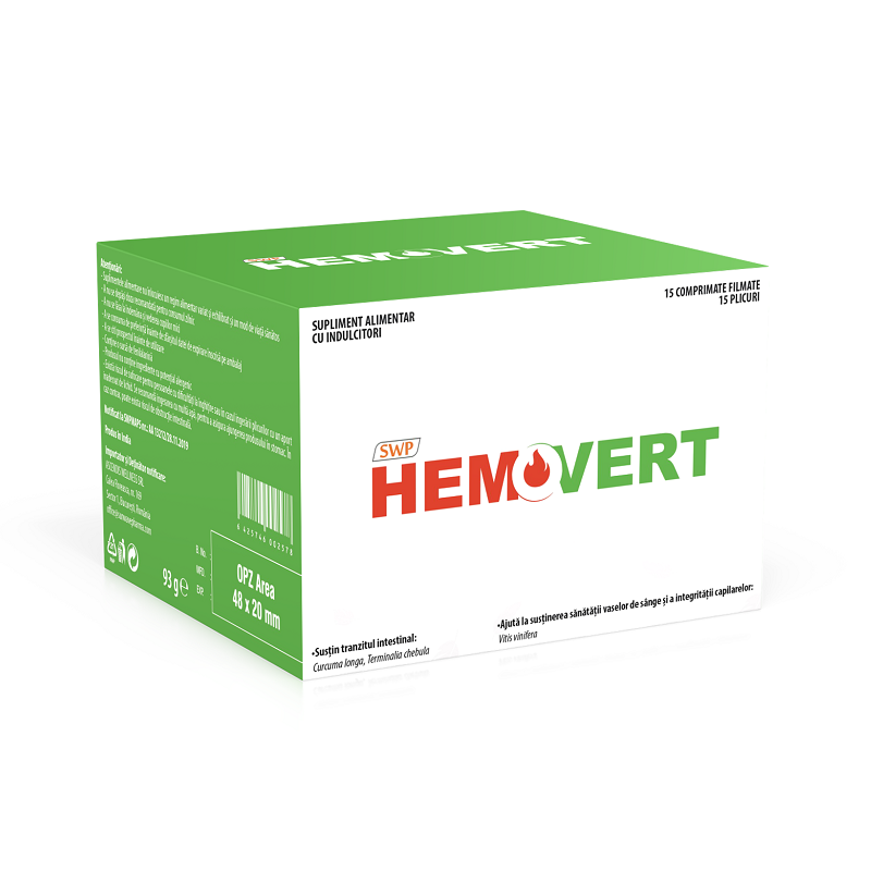 Hemovert x 15 plicuri + 15 comprimate
