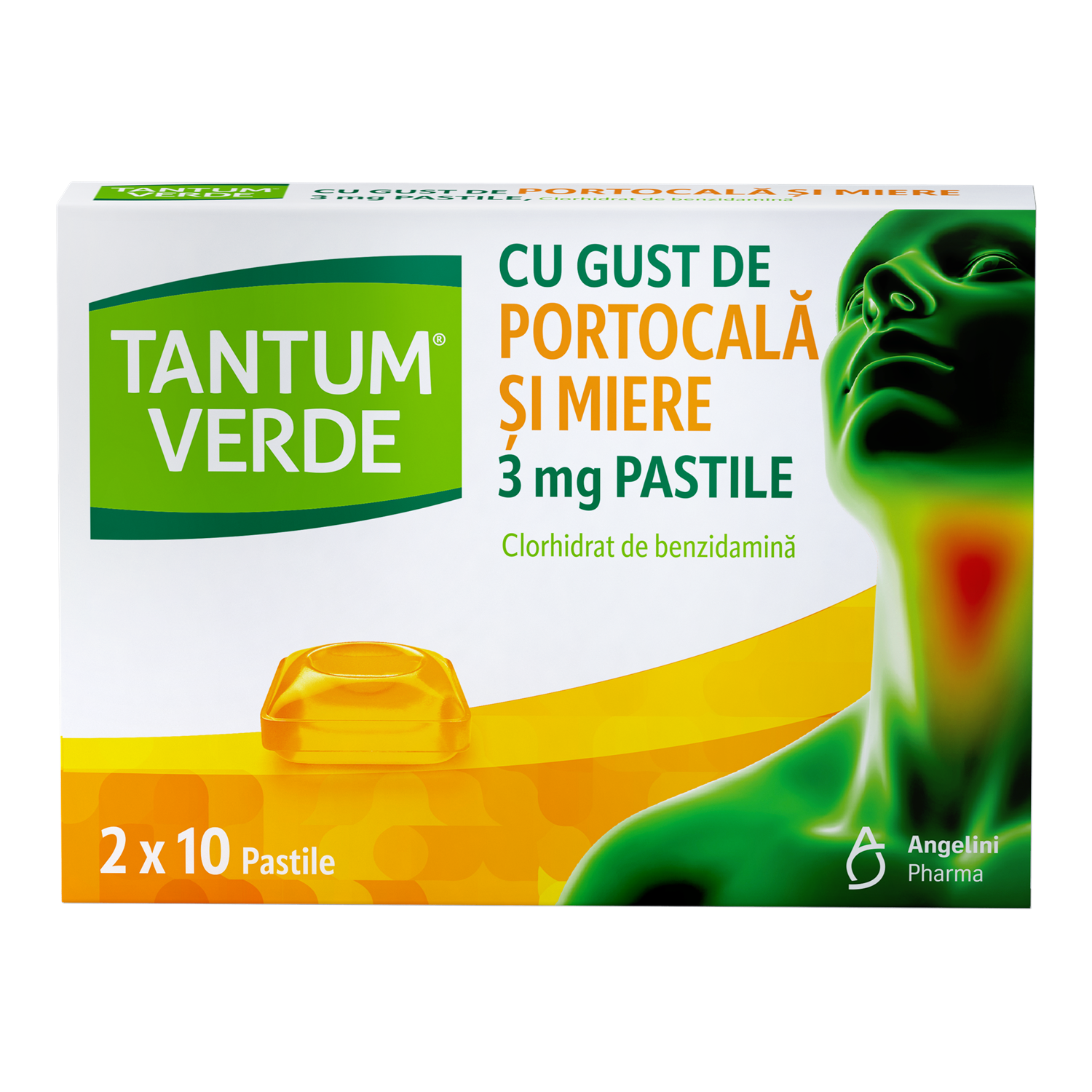 Tantum Verde cu aroma de portocala si miere x 20 pastile