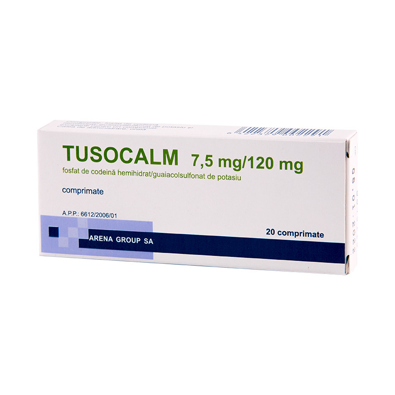 Tusocalm 7,5mg/120mg x 20 comprimate