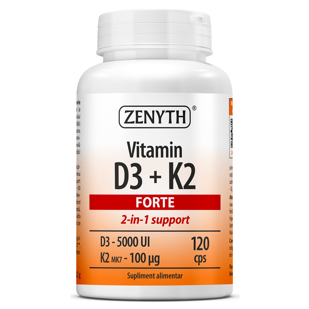 Vitamina D3+K2 Forte x 120cps (Zenyth)