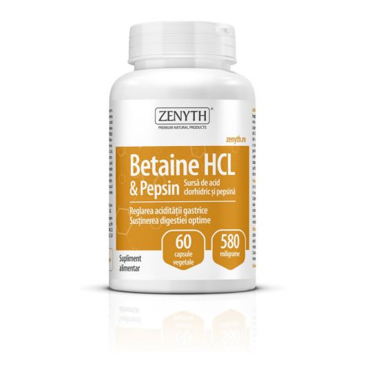 Betaine HCL - Pepsin 580mg x 60 capsule (Zenyth)